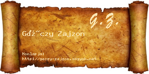 Géczy Zajzon névjegykártya